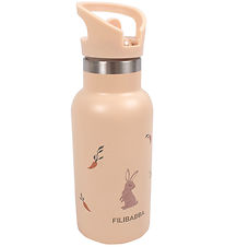 Filibabba Thermo Bottle - Carrot Thief - 350 mL - Pink