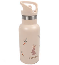 Filibabba Thermo Bottle - Carrot Thief - 350 mL - Beige