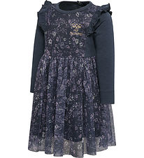 Hummel Tulle Dress - hmlOann - Ombre Blue/Purple w. Flowers