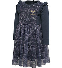 Hummel Tyllklänning - hmlOann - Ombre Blue/Lila m. Blommor