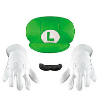 Disguise Costume - Luigi Hat w. Mustache & Gloves