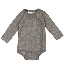 Joha Wrap Bodysuit l/s - Wool - Grey