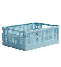 Made Crate Bote Pliante - Midi - 33x24x13 cm - Cristal Blue