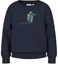 Name It Sweatshirt - NmmVildar - Dark Sapphire w. Crocodile