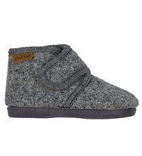 En Fant Pantoffels - Wol - Dark Grey Melange