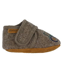 En Fant Slippers - Wool - Walnut w. Tractors