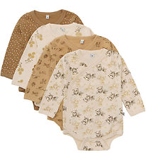 Pippi BabySwirl Samfellur L/æ - 4 Pakki - Whitecap Grey