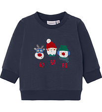 Name It Blouse - NbnRuby - Dark Sapphire w. Christmas Animals