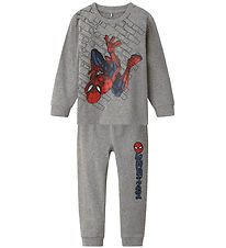 Name It Pyjama Set - NmmOrv Spider-Man - Grey Melange