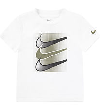 Nike T-Shirt - Wit m. Legergroen/Zwart