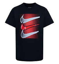 Nike T-Shirt - Zwart m. Rood/Grijs