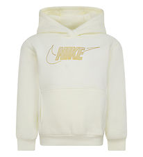 Nike Hoodie - Kokosmjlk m. Guld