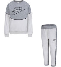 Nike Sweat Set - Grey Melange/Cream w. Terrycloth