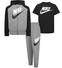 Ensemble de Jogging/T-Shirt Nike - Carbone Heather/Noir av. Logo