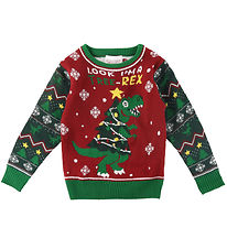 Jule-Sweaters Trja m. Light - The Tree-Rex Trja - Rd/Grn