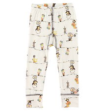 Katvig Leggings - Bambus - Hvítt M. Sirkusprent