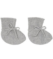 Popirol Booties - Wool - Knitted - Pomio - Light Grey Melange