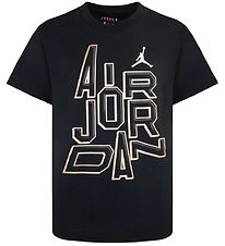 Jordan T-Shirt - Noir av. Gris Charbon/Or