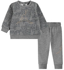 Jordan Sweat Set - Grey Melange w. Charcoal Grey/Gold