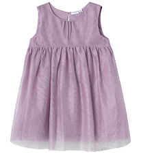 Name It Dress - NmfVaboss - Lavender Mist/Silver Glitter