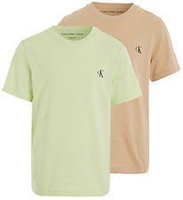 Calvin Klein T-shirt - 2-Pack - Monogram - Exotic Mint/Warm Sand