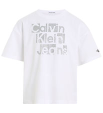 Calvin Klein T-Shirt - Metallic CKJ Boxy - Bight White