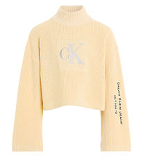 Calvin Klein Blouse - Cropped - Knitted - Vanilla w. Silver