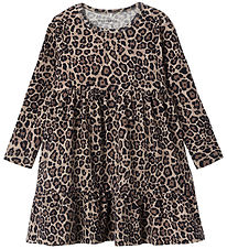 Name It Dress - NmfSys - Oxford Tan w. Leopard Print