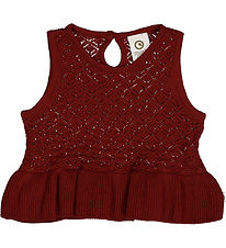 Müsli Waistcoat - Knit Scallop - Russet w. Pointelle