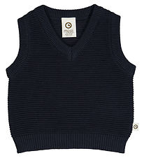 Msli Waistcoat - Knit Rigde - Night Blue