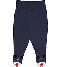 Msli Broek m. Voeten - Santa - Nacht Blue