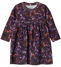 Name It Kleid - NbfRanje - Chocolate Plum m. Blumen