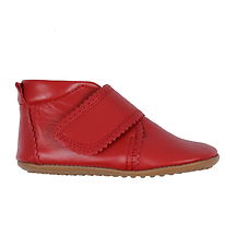 Pom Pom Soft Sole Leather Shoes - Red