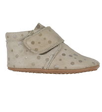 Pom Pom Leather Shoes - Sand w. Dots