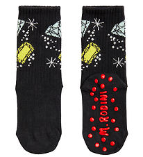 Mini Rodini Socks - Anti slip - Jewels - Black