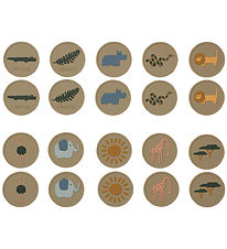 Liewood Memory Game - Easton - 20 Bricks - Safari/Oat Multi Mix