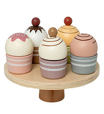 MaMaMeMo Speelgoedeten - Cupcakes Op een taartbord - Hout
