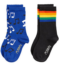 Mini Rodini Socken - 2er-Pack - Rainbow - Multi