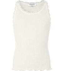 Rosemunde Top - Silk/Cotton - New White w. Lace