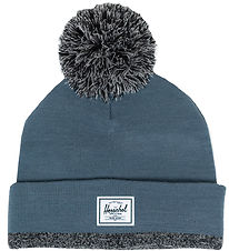 Herschel Beanie - Knitted - Elmer Stripe Pom - Steel Blue