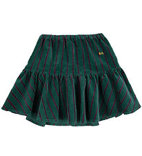 Bobo Choses Skirt - Striped Ruffle - Dark Green