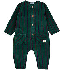 Bobo Choses Jumpsuit - Striped Velvet - Dark Green