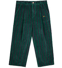 Bobo Choses Velvet Trousers - Striped Chino - Dark Green