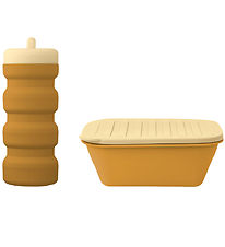 Liewood Lunchbox Set - Silicone - Foldable - Jose - Golden Caram