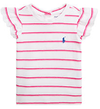 Polo Ralph Lauren Stuttermabolur - Hvítt/Bleik röndótt