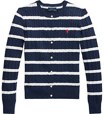 Polo Ralph Lauren Cardigan - Knitted - Navy/White Striped