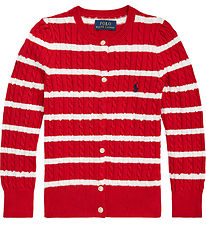 Polo Ralph Lauren Cardigan - Knitted - Red/White Striped