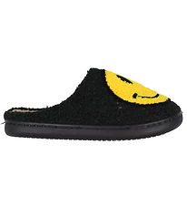 By Str Slippers - Black/Yellow w. Smiley