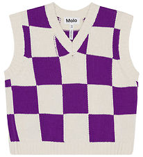Molo Waistcoat - Knitted - Gitta - Purple Shell Check