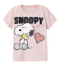 Name It T-shirt - Noos - Snoopy - NkfNanni - Sepia Rose w. Print